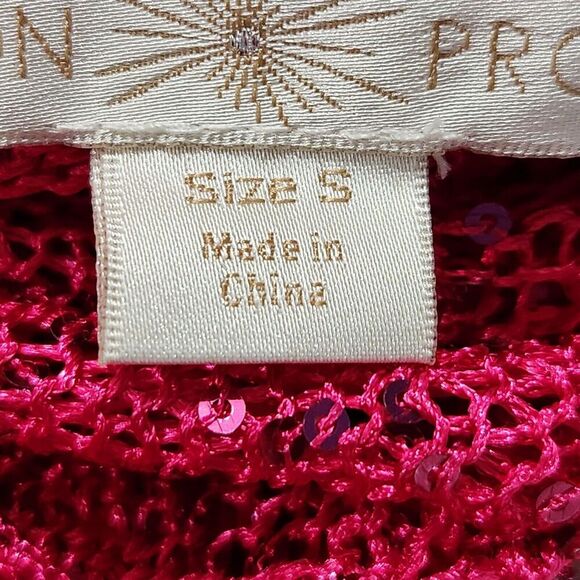 Boston Proper Cover Up Top For Women Size Small Color Pink With Sequins B4 - Picture 9 of 11